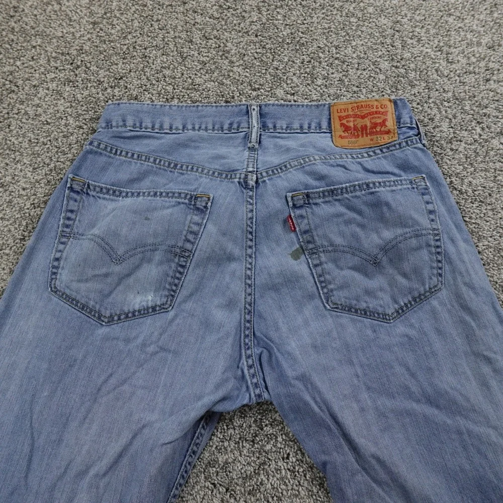 Levis Jeans Mens 32X34 Light Blue Denim Pants 559 Relaxed Straight Baggy Grunge‎